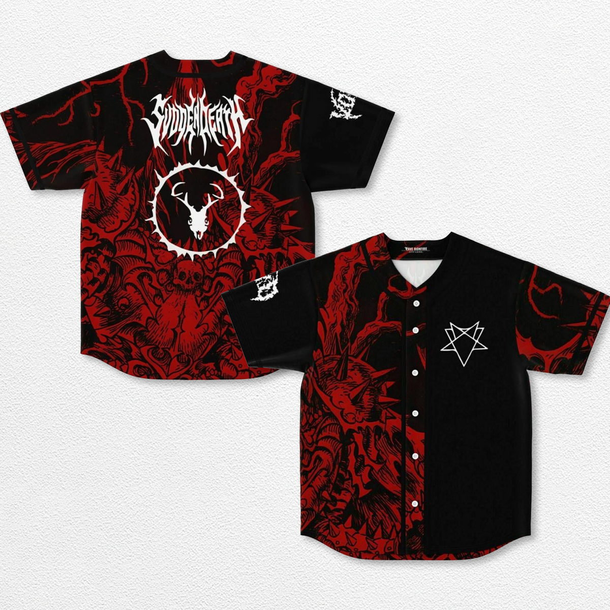Demon Svdden Death Baseball Jersey EDM Festival Family Gift, Unisex Breathable Men's Jersey, 420 Lover Graphic Shirt, Gift For Jersey Fan EDM Electronics Music