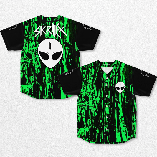 Skrillex Green Baseball Jersey EDM Festival Family Gift, Unisex Breathable Men's Jersey, 420 Lover Graphic Shirt, Gift For Jersey Fan EDM Electronics Music (Copy)
