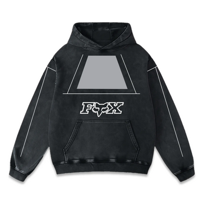 Fox Racing Biker Hoodie Washed Vintage MotoGP Racing Streetwear, Motorcycle Graphic Hoodie Unisex, Designed for Motor Fans, Sportbike Culture, Speed Lovers & Urban Motorbike Style