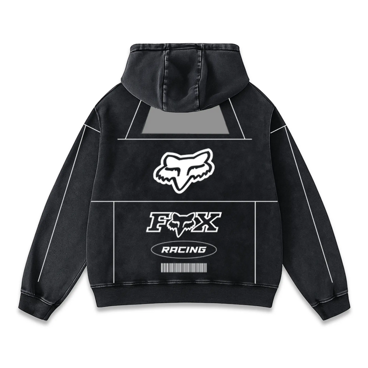 Fox Racing Biker Hoodie Washed Vintage MotoGP Racing Streetwear, Motorcycle Graphic Hoodie Unisex, Designed for Motor Fans, Sportbike Culture, Speed Lovers & Urban Motorbike Style